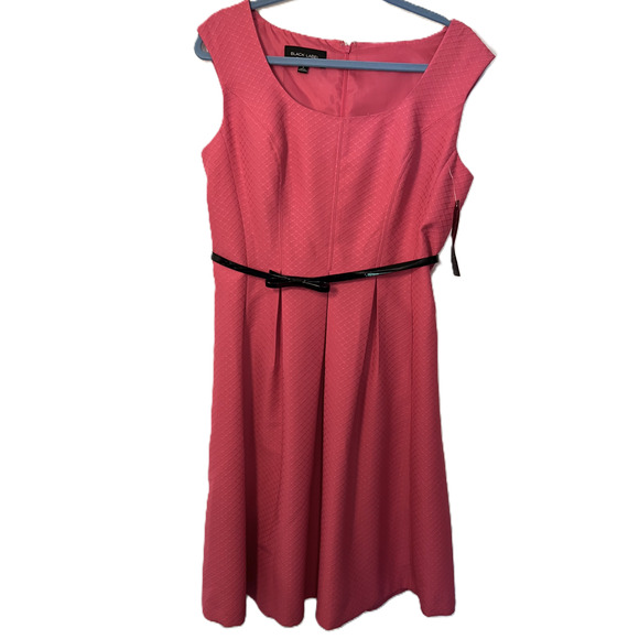 Evan Picone Dress Womens Size 8 Pink Sleeveless Career Belted Back Zip Pleat NWT - Picture 1 of 9